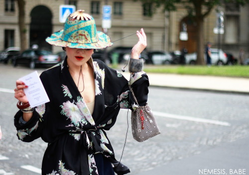 Cathrine Baba before Dior Haute Couture FW 13, Paris, July 2013