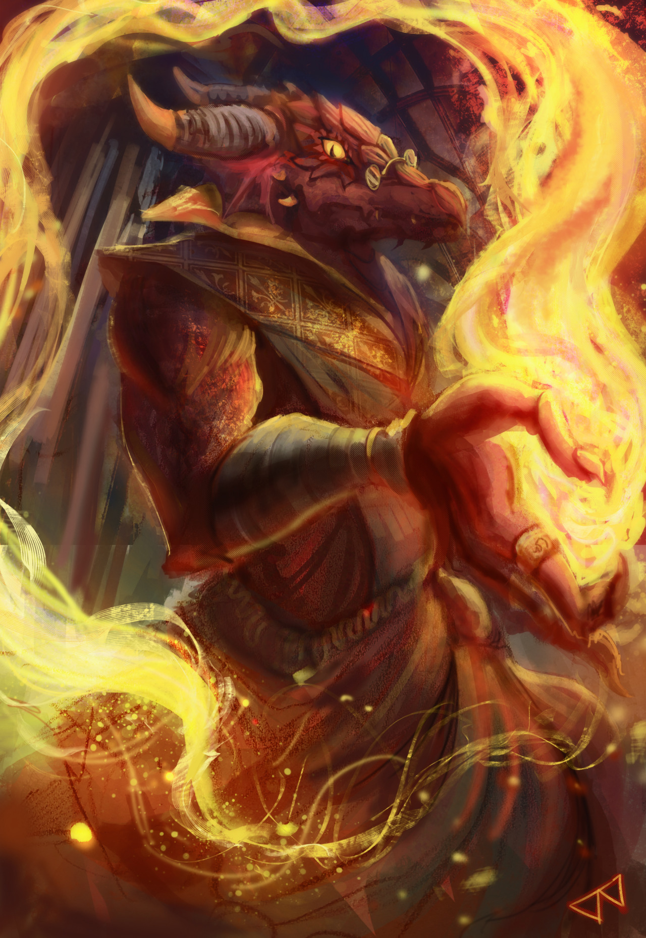 ArtStation Unnamed Red Dragonborn Sorcerer DnD Commission, 59% OFF