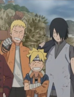 studiotrigger:  actual family photo of Naruto and his husband Sasuke with their loving son, Boruto.  