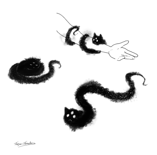 taiyo-tenebris: I doodled a little and came up with this snake/cat/smoke creature ☆ Art only blog: @