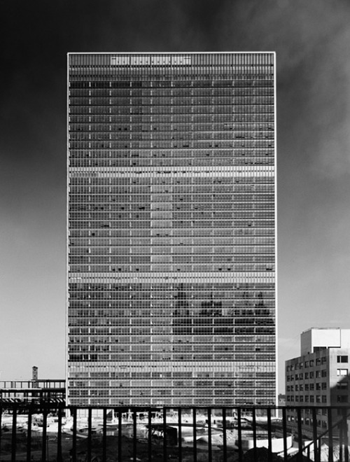 museumuesum:  Ezra Stoller John Hancock Building, Skidmore, Owings and Merrill, Chicago, IL, 1970 Philip Morris Research Center Tower, Ulrich Franzen, Richmond, VA, 1972 CBS Columbia Records, 1953 United Nations Building, International Team of Architects