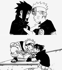 sasukemabae:  Naruto &amp; Sasuke throughout the years 