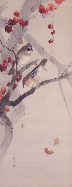Autumn: Jays on Japanese Ivy, Watanabe Shōtei (Watanabe Seitei), 1891
