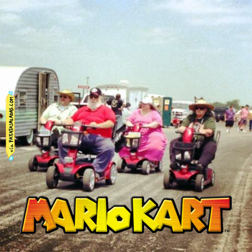 Mario Kart en la vida real En cabeza, Mario. A la cola, Peach. (Fuera de bromas: no estoy seguro de 