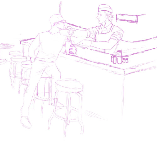 liquidxsin: Daforge at the soda fountain progress log <3