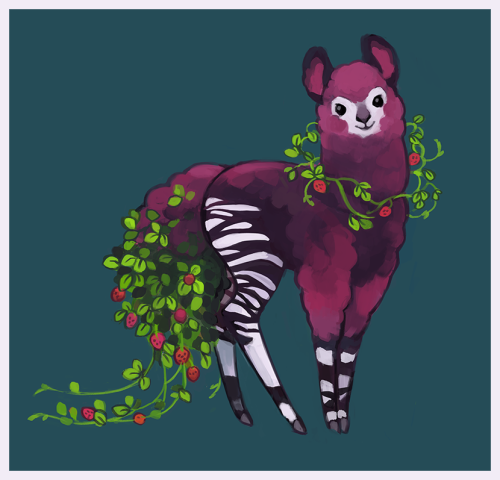 happydorid:  Tea Spirit of the Month / April / Ambrosia Plum it’s an olpakapi (alpaca/okapi) 