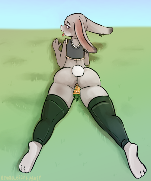 rainbowsprinklesart:Bunny pic  I did for a drawthread and a judy hopps edit and dick/balls editX: