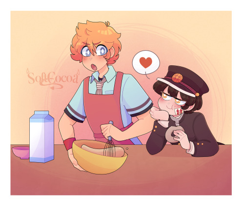 day 3 of hanakou week! i chose the prompt baking! and here we have Kou making some donuts but tiny g