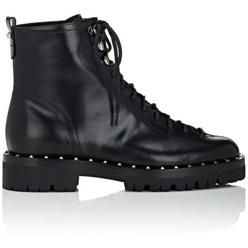 Valentino Garavani Women&rsquo;s Soul Rockstud Leather Combat Boots ❤ liked on Polyvore (see mor