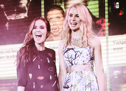 dailyva:  Zoey Deutch and Lucy Fry at the Vampire Academy Music Party. 