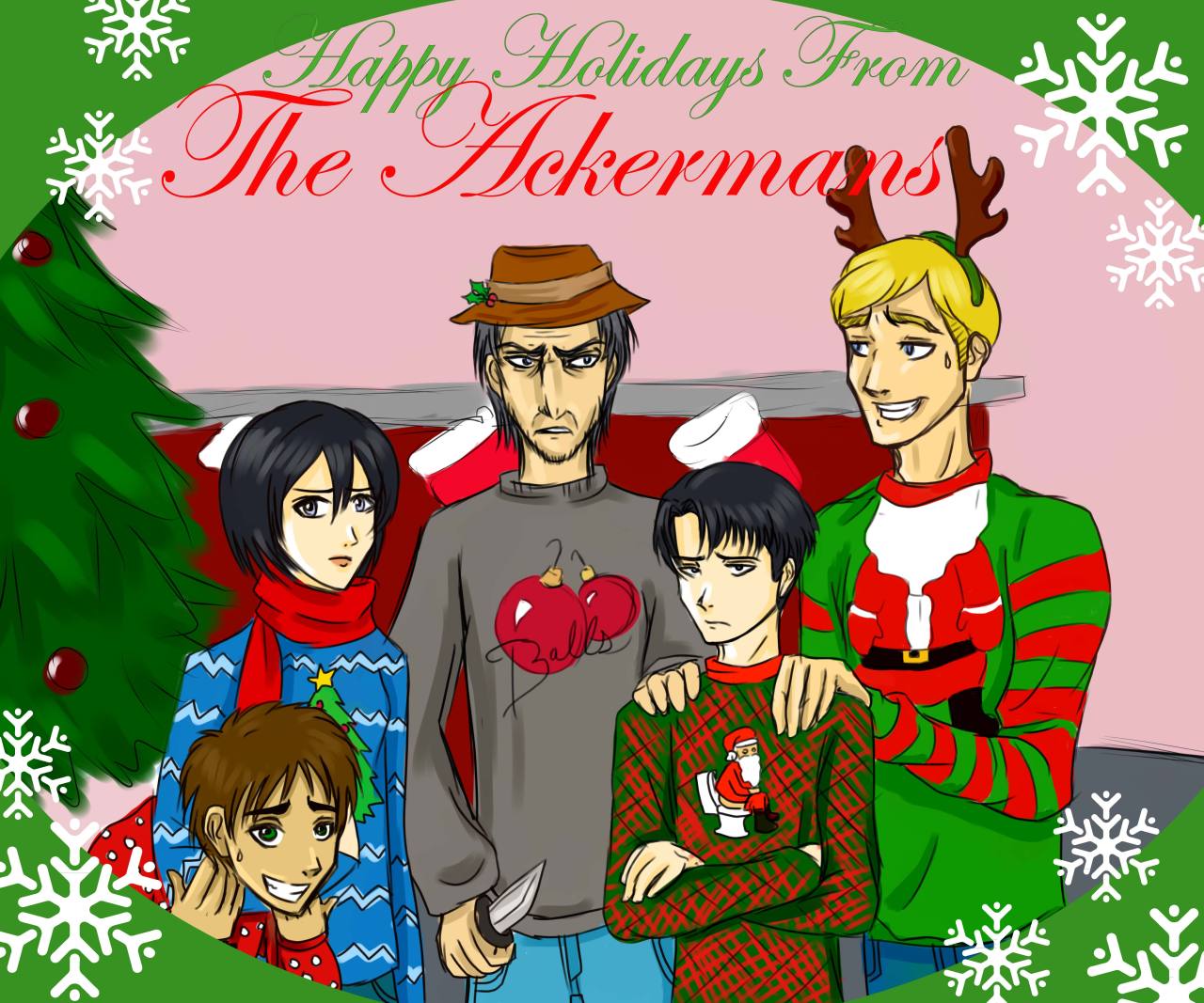 memosfromlevi:  The Ackerman clan and their significant others would like to wish