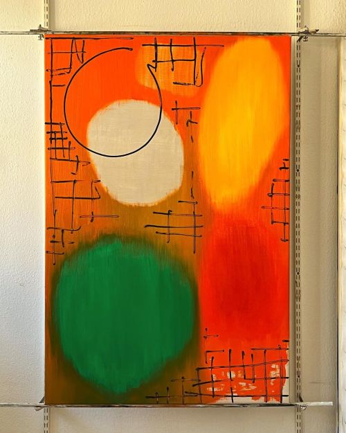 Narancsba borultak a pálmafák 150x100 cm, oil on canvas, 2022 #kiralyandras #oil #nara