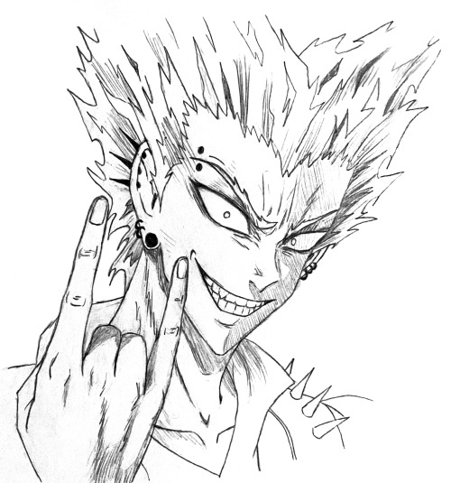 garous-nipple:I’ve been pretty busy lately so here’s an old sketch of punk Garou