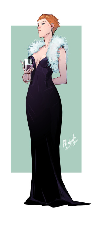 ohnoafterlaughs:  Moira red carpet look (w/ and w/out mask) https://twitter.com/afterlaughs 