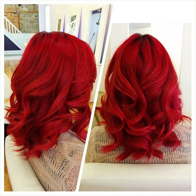 FY! Hairstyle — Blood red color with loose curls. Created by...