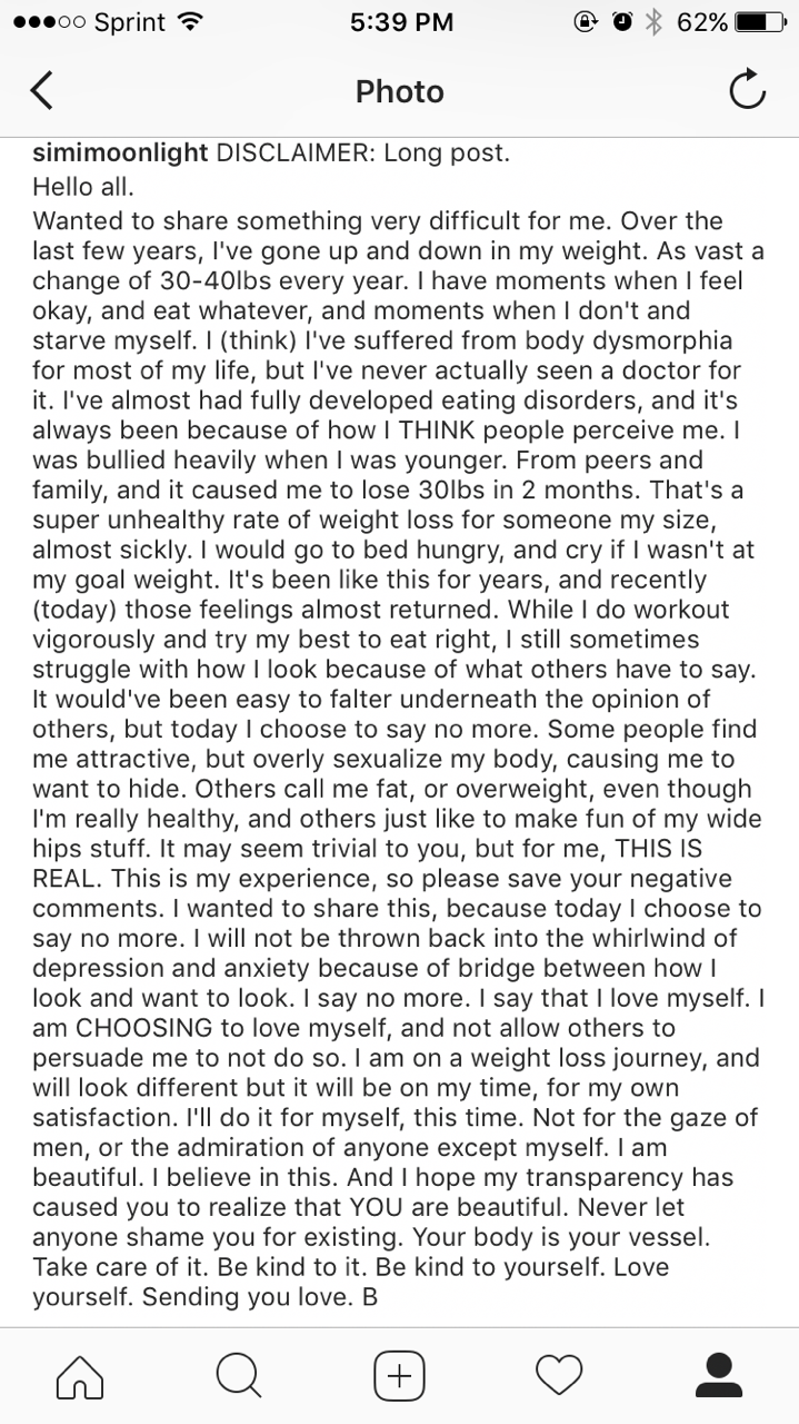 bx0703:  Getting over my body hatred, and learning to love it.