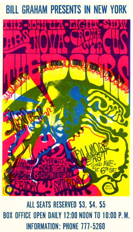 Jimms Nelson, artwork for the handbill of the Door&rsquo;s concert,1968. Bill Graham&rsquo;s Fillmor