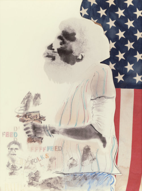 David Hammons (American, b. 1943), Feed Folks, 1974. Mixed media, 39.75 x 29.5 in.