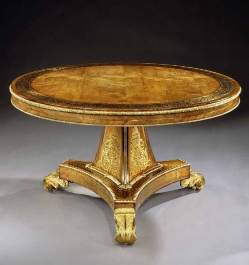 inmemoriaaeterna: Center Table in rosewood with veneers in goncalo alves and ebony, and brass buhlwo