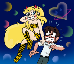 gatomachetero:  Star vs The Forces of Evil meets Urusei Yatsura by killb94 