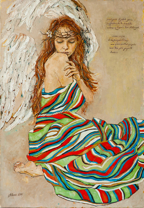 Alena Filippova-Kargalskaya (Russian, *1964). Angel in the crown of thorns.
