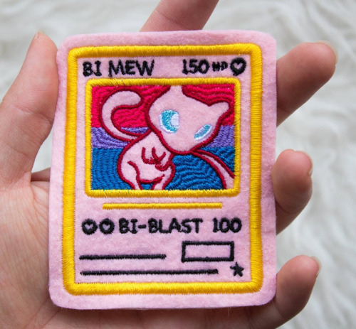 retrogamingblog2:LBGTQ+ Pride Pokemon Card Patches made by AlienInAJarthe trans sylveon is great bec