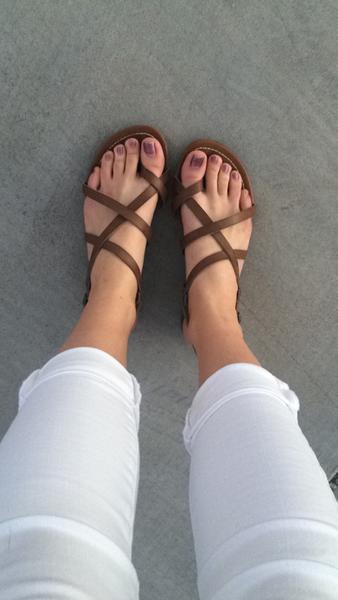 Greek inspired leather sandals.