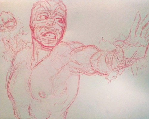 Sketched some of my fave luchadores.