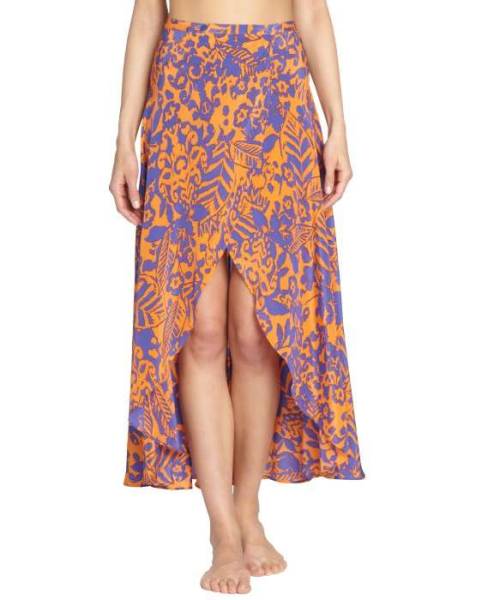 Blue And Orange ‘Antigua June’ Long Silk Coverup SkirtHeart it on Wantering and get an a