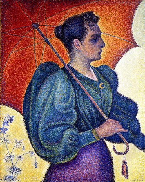 Paul Signac. Woman with a parasol. 1893. adult photos