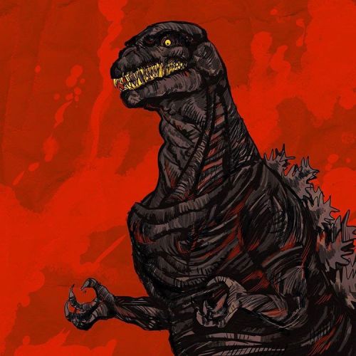 backwoodgoat: Some nights you are up too late just to make time to draw a Godzilla. Which is to say 