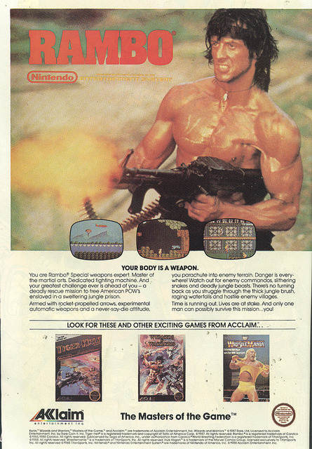 rediscoverthe80s:Rambo NES ad (1988) by Paxton Holley on Flickr.