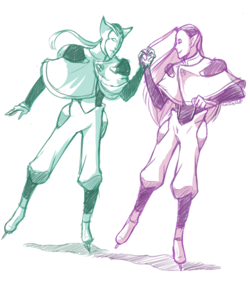 purplerubyred:@cairis-in-the-field asked for Throk and Lotor, ice-skating, hand-in-hand?Drew them in