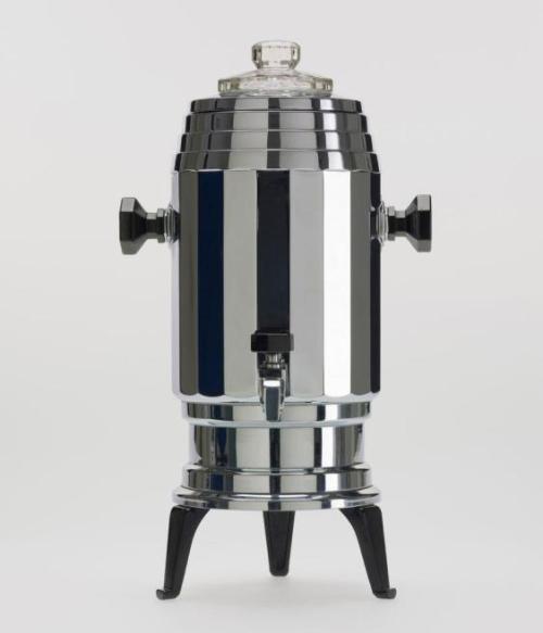 Therma Coffee Maker 31001, 1934. Chrome plated brass. Therma AG, Switzerland. Via Museum für Ge