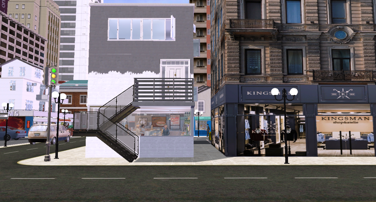 In the City New lot with 4 food restaurants. ... | Simmylicious Sim Homes