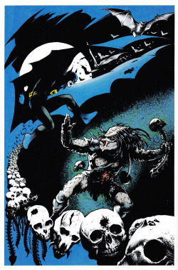 comicbookvault:   	BATMAN VERSUS PREDATOR PIN-UP by Adam Hughes (1991) 