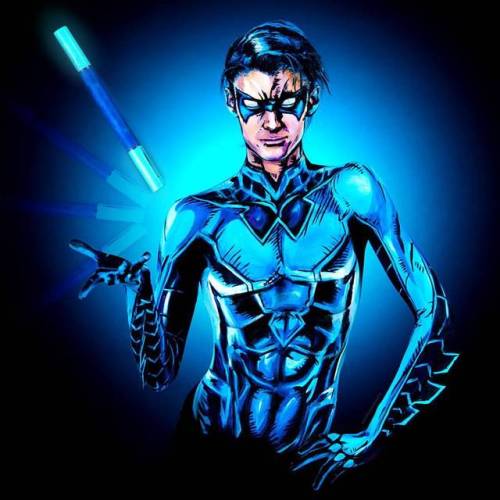 Nightwing I painted on http://www.twitch.tv/kaypikefashion IF you ever want to talk to me find me o