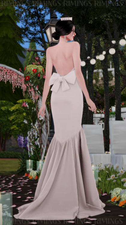 [RIMINGS] Wedding Dress Set - FULL BODY- NEW MESH- ALL LODS- NORMAL MAP- 24 / 14 SWATCHES- HQ COMPAT