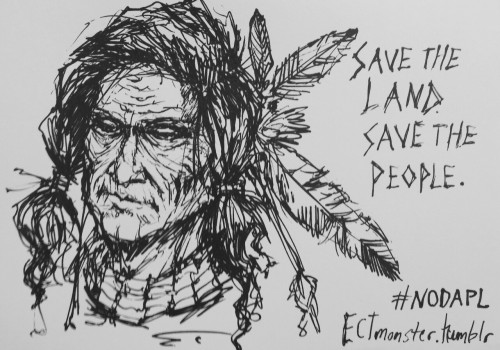 ectmonster:  Inktober day 25: a Sioux warrior, using several 1800s era photos as reference. This mig