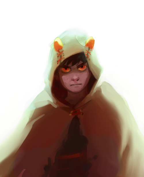 paperseverywhere: playing around with the watercolor brushes on Manga Studio. i was drawing Karkat, 