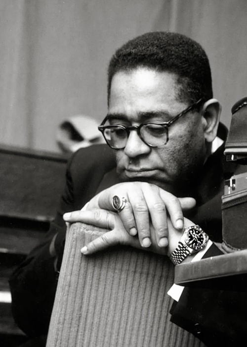 themaninthegreenshirt:Dizzy Gillespie [with John Coltrane & Miles Davis] wearing his Rolex GMT-Master