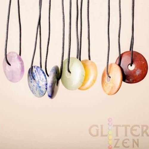 Round donut shaped set of 7 chakra necklaces. In shop now! ✨✨✨. . What is Glitter Zen? It is my hear