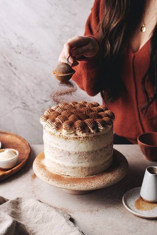 sweetoothgirl:  Tiramisu Layer Cake  