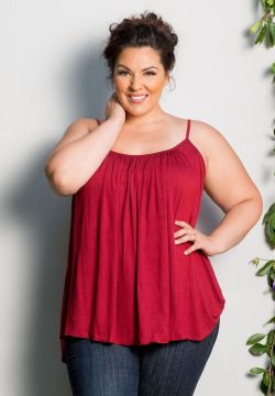 beautiful-real-women:  TAKE EXTRA 50% OFF ALL SALE ITEMS AT CURVALICIOUS CLOTHES! USE CODE: EXTRA50 #plussize #plussizefashion #curvy #fashion Pretty Cami - Cranberry