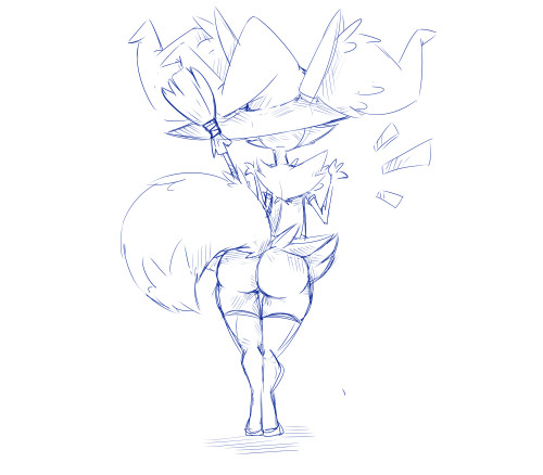 wouhlvenartworkshop:  For the spooky nights! Let’s have the most fitting and best Foxie! >w< Here’s the cute n’ grogeous Braixen witch butt! Ain’t she a lovely a foxy? >w>  Happy Halloween!      yummy~ ;9