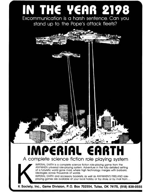In the future the Pope excommunicates your entire city with lasers.  Imperial Earth was to be part o