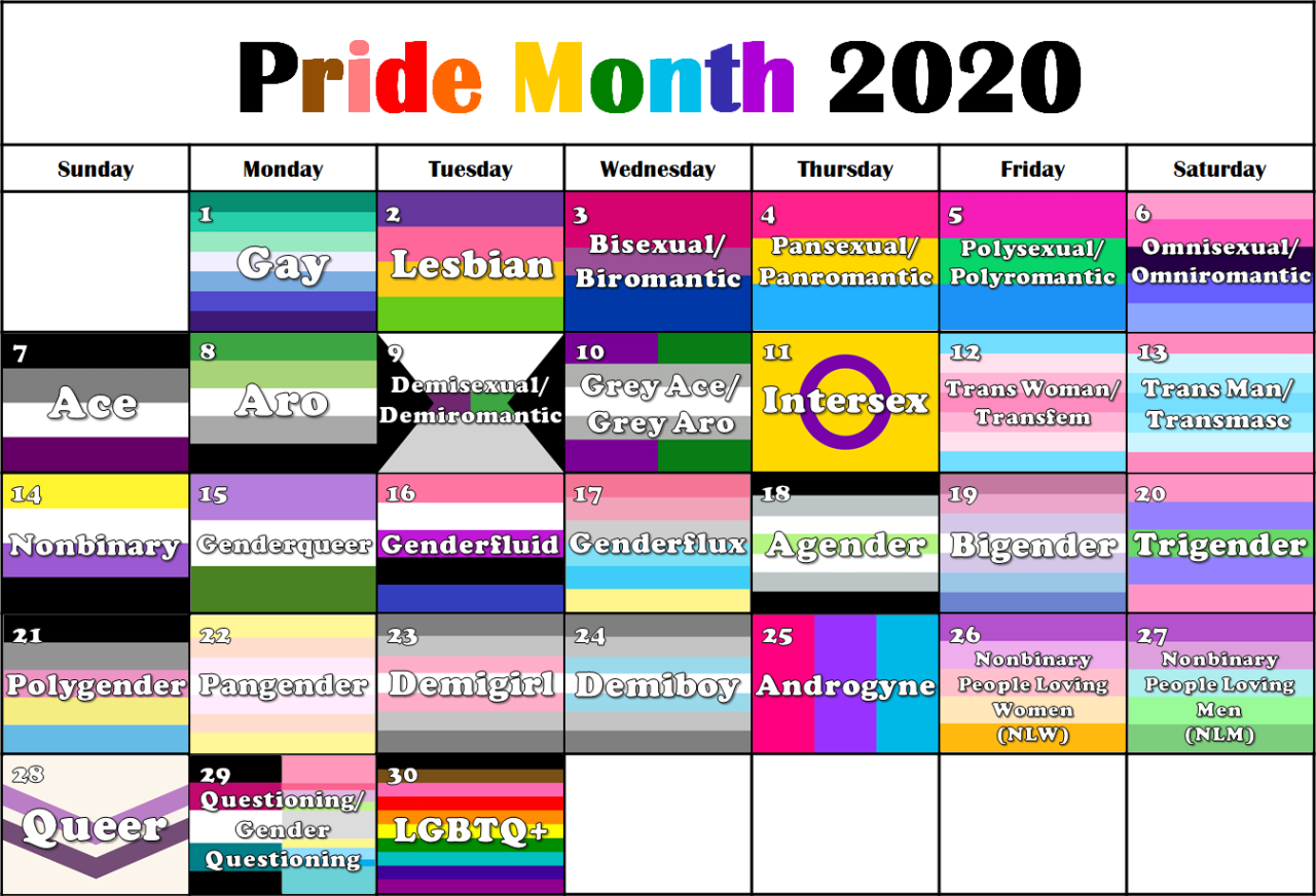 pride calendar 2020 | Tumblr