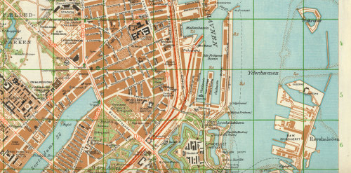 Copenhagen street map, circa 1948 (detail)