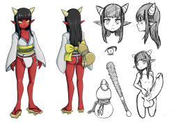 dmxwoops:  a ref sheet commission for Trixie of her Oni loli Akane