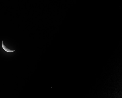 2020: Conjunction of Moon, Jupiter and Saturn. Apparently they are going to be even closer next mont